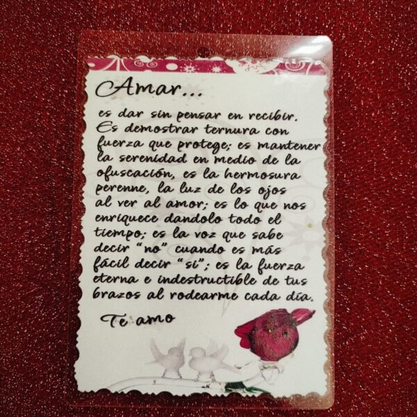 Tarjeta plasticada para parejas 💓💓