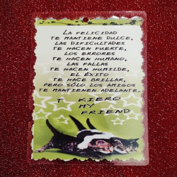 Tarjeta plasticada para parejas 💚🤍