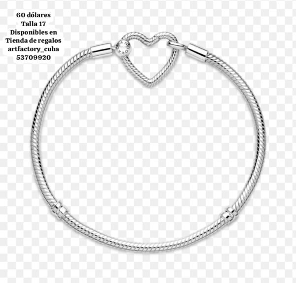 Pulsera flexible de corazón que se abre. 60 USD o al cambio. Talla 17