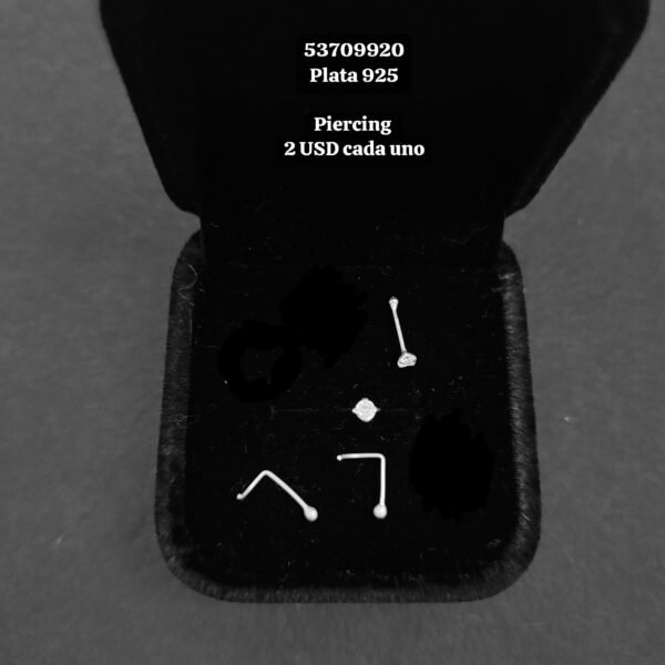 Piercing disponibles de Plata 925.  2 USD o al cambio cada uno
