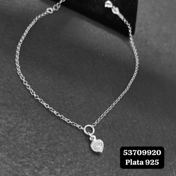 Tobillera de un corazón 16 USD Plata 925