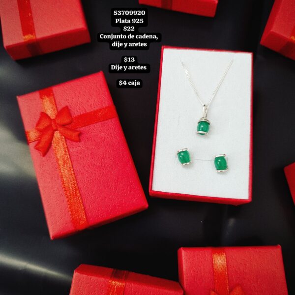 050 Conjunto verde. Plata 925