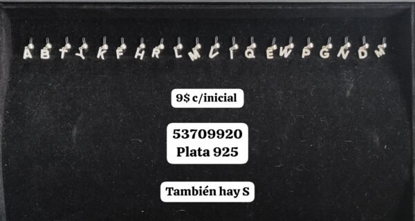 003 cadenas con dijes de iniciales. Plata 925. En estas imágenes solo salen los valores de los dijes 9 USD o al cambio - Imagen 6