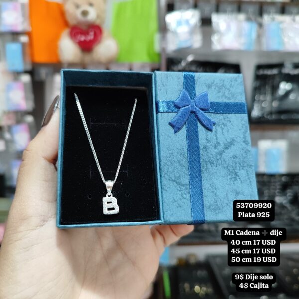 003 cadenas con dijes de iniciales. Plata 925. (Click a la imagen para ver más opciones.) - Imagen 4