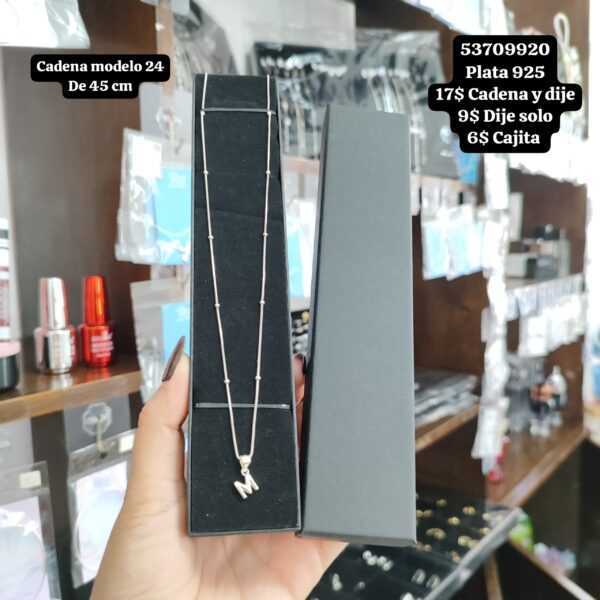 003 cadenas con dijes de iniciales. Plata 925. (Click a la imagen para ver más opciones.) - Imagen 13