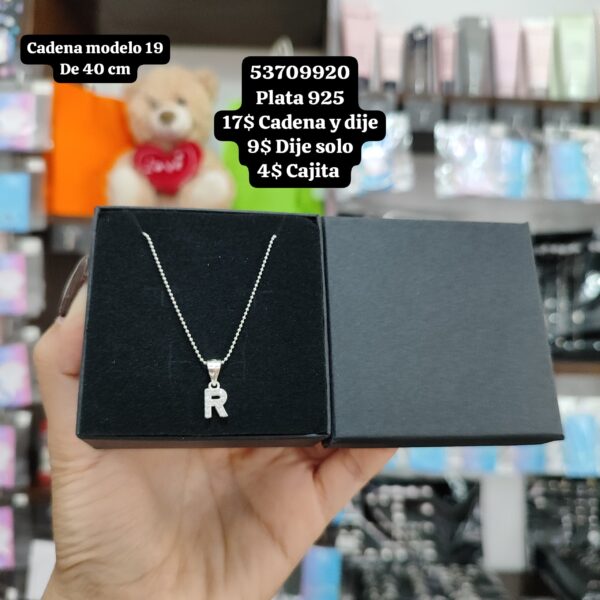 003 cadenas con dijes de iniciales. Plata 925. (Click a la imagen para ver más opciones.) - Imagen 9