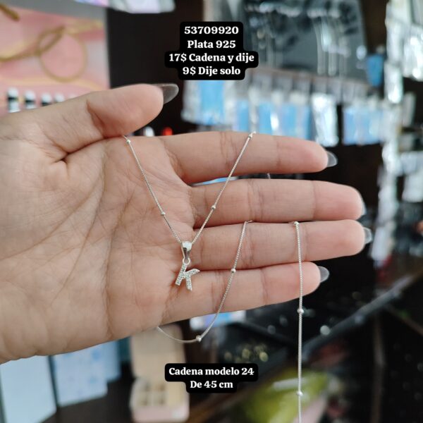 003 cadenas con dijes de iniciales. Plata 925. (Click a la imagen para ver más opciones.) - Imagen 16