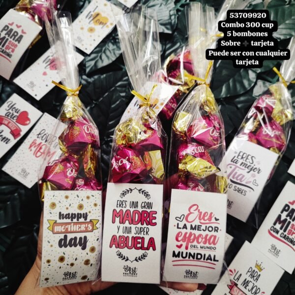 Bolsita con bombones 300 cup, puede incluir cualquier tarjeta de las disponibles. - Imagen 2