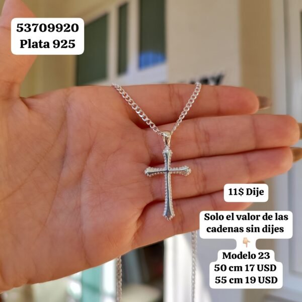 009 Cadena con dije. Debe ampliar la imagen para ver los valores. Plata 925