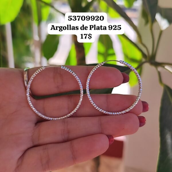 025 Argollas. Plata 925