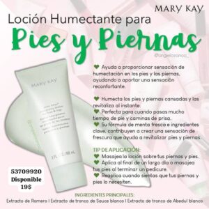 022 Loción humectante para pies y piernas de Mary Kay Disponible. No es por encargo.
