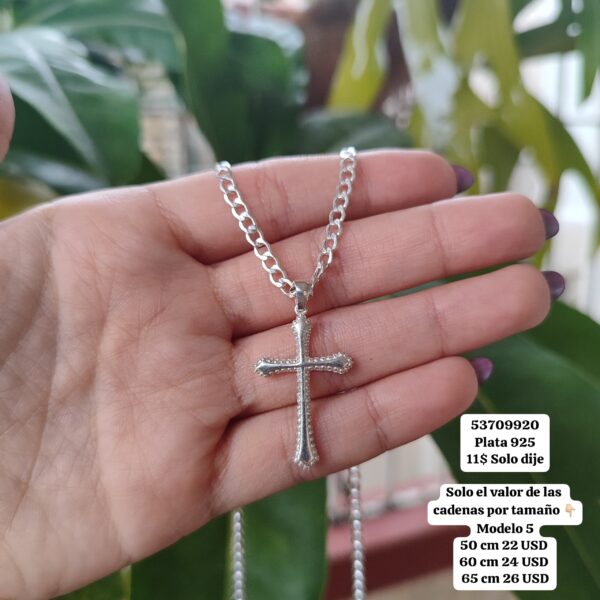 001 Dijes de cruz. Plata 925. En la foto salen los valores de los dijes. - Imagen 5