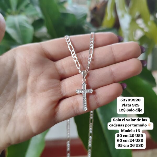 001 Dijes de cruz. Plata 925. En la foto salen los valores de los dijes. - Imagen 3