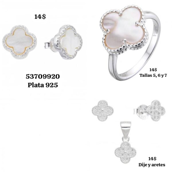001 Conjunto Van Cleef. Ampliar la imagen para ver los valores por separado. USD o al cambio. Plata 925