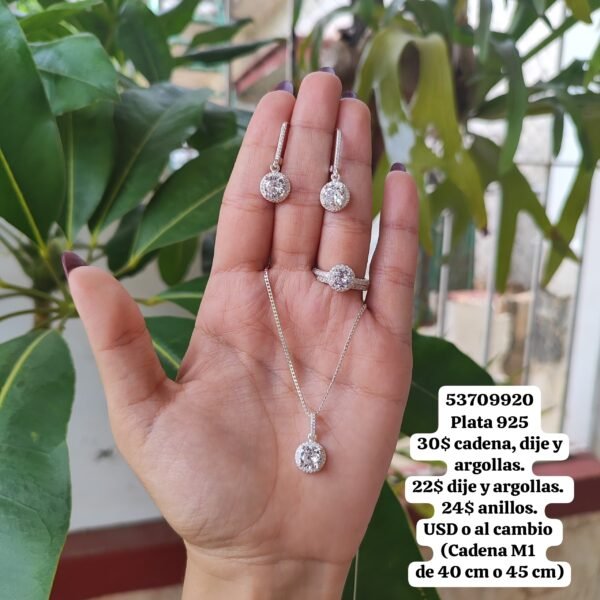 028 Conjunto. Plata 925 (Ampliar la imagen para ver los valores por separado.)