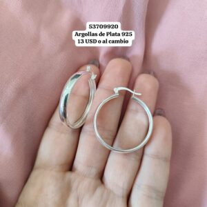 050 Argollas. Plata 925