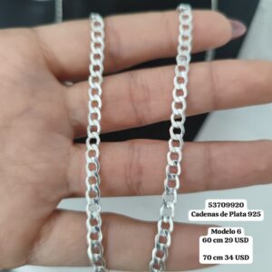 006 Cadena sin dije. Debe ampliar la imagen para ver los valores y las medidas. USD o al cambio.