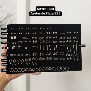 023 Aretes. Plata 925 (Los valores salen en la imagen por separado.)