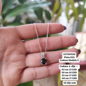 017 Cadena con dije. (Ampliar la imagen para ver los valores y medidas!) Plata 925