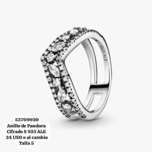 008 Anillo Boda Mujer. Talla 5 (Pandora con sus cifrados.)
