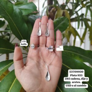 007 Conjunto. Los valores salen en la foto por separado. USD o al cambio en cup. Plata 925