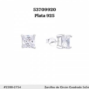 082 Aretes de 5x5 mm de Plata 925