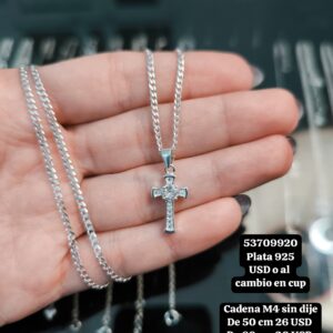 001 Cadenas con dijes de cruces. Debe darle click a la imagen para ver los valores. Plata 925