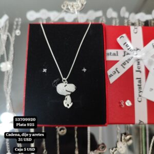 026 Conjunto de cadena, dije y aretes. USD o al cambio en cup. Plata 925